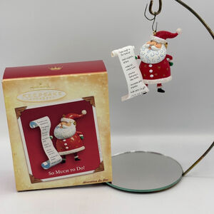 Vintage 2004 Hallmark Keepsake So Much To Do Ornament Santa Checking List Funny